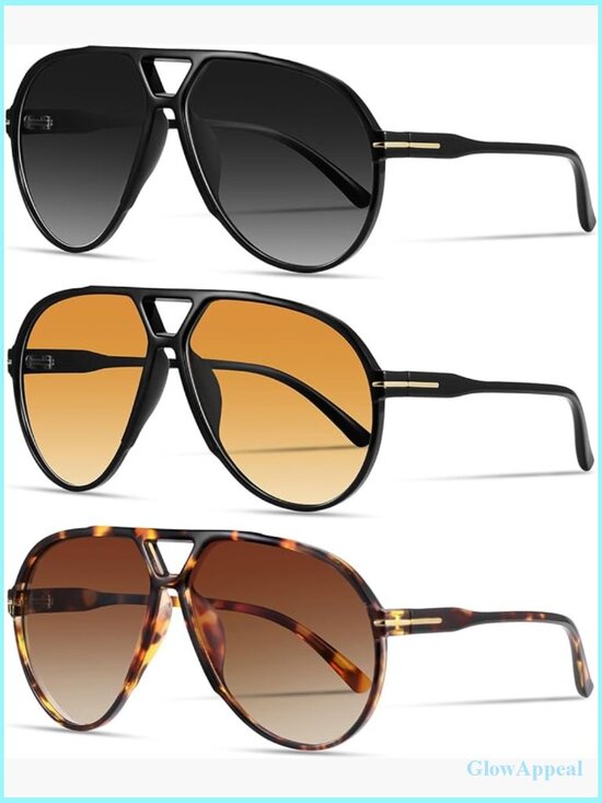 Oversized Retro Aviator Sunglasses Classic 70s Vintage Style Large Frame main image 7